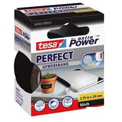 Fita Adesiva Tecido 38mmx2.75m Extra Power Tesa Preto