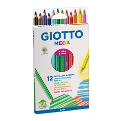 Lápis Cor 12un Cx Cartão Giotto Mega 18cm