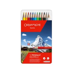 Lápis Cor Aguarelável 12un Cx Metal Caran DAche Prismalo
