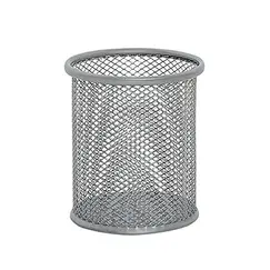 Porta Lápis Rede Redondo Prata