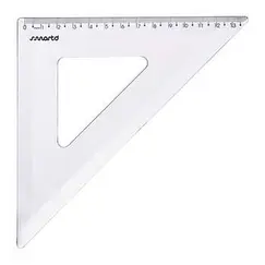 Esquadro Plástico Cristal 45G-21cm SmartD