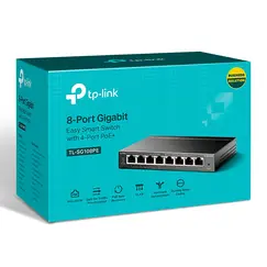 TP-LINK TL-SG108PE PoE+ Easy Smart Switch 8x10/100/1000Mbps 4xPoE+ 64W budget