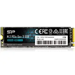 SILICON POWER SSD P34A60 1TB M.2 PCIe Gen3 x4 NVMe 2200/1600 MB/s
