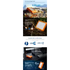 LACIE Rugged Raid Shuttle 8TB 2.5inch USB-C / USB. 3.0 Thunderbolt 3