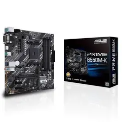 ASUS PRIME B550M-K mATX MB dual M.2 PCIe 4.0 1Gb Ethernet HDMI/D-Sub/DVI SATA 6Gbps USB3.2 Gen 2 Type-A
