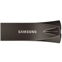 SAMSUNG BAR Plus USB flash drive Type-A 256GB 400 MB/s read 110 MB/s write resistant USB 3.1 Titan Gray with key ring