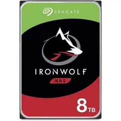 SEAGATE NAS HDD 8TB IronWolf 7200rpm 6Gb/s SATA 256MB cache 89cm 3.5inch 24x7 CMR for NAS and RAID Rackmount systems BLK