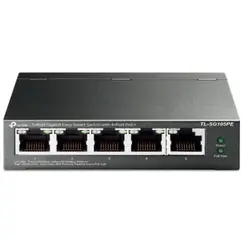 TP-LINK TL-SG105PE 5-Port Gigabit Easy Smart Switch with 4-Port PoE+ 65W PoE budget Desktop Steel Case