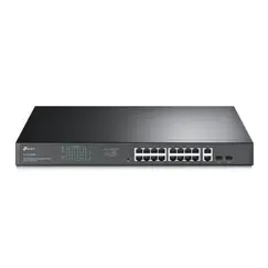 TP-LINK 16-Port Gigabit PoE+ Easy Smart Switch 16 Gigabit RJ45 Ports 2 SFP Slots 802.3at/af 192W PoE Power 1U 19inch Rack-mountable