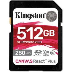 KINGSTON 512GB Canvas React Plus SDXC UHS-II 280R/150W U3 V60 for Full HD/4K