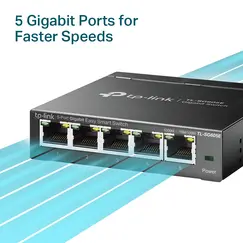 TP-LINK 5Port Gigabit Easy Smart Switch with 4Port PoE+ 4x Gigabit PoE+ Ports 1x Gigabit Non-PoE Ports 802.3af/at 120W PoE Power
