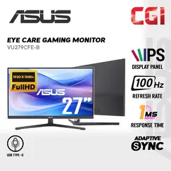 ASUS VU279CFE-B Eye Care Monitor 27inch IPS WLED FHD 16:9 100Hz 250cd/m2 1ms HDMI USB Type C Quiet Blue