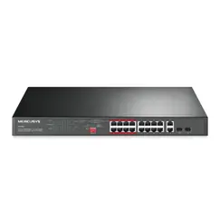 TP-LINK MERCUSYS 16-Port 10/100Mbps + 2-Port Gigabit Rackmount Switch with 16-Port PoE+