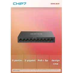 TP-LINK MERCUSYS 8-Port 10/100Mbps + 2-Port Gigabit Desktop Switch with 8-Port PoE+