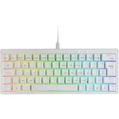 MARS GAMING MKMINIPRO HOT-SWAPPABLE RGB MECHANICAL 60 KEYBOARD LINEAR LUBRICATED SWITCHES SOFTWARE PORTUGUESE LAYOUT WHITE