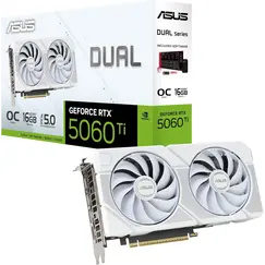 ASUS Dual GeForce RTX 5060 Ti 16GB GDDR7 White Edition PCIe 5.0 DLSS 4 HDMI 2.1b DisplayPort 2.1b