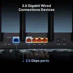 TP-LINK BE6500 Dual-Band Wi-Fi 7 Router 688Mbps at 2.4GHz + 5764Mbps at 5GHz 6xAntennas 2.0 GHz Quad-Core CPU 1x2.5Gbps WAN port