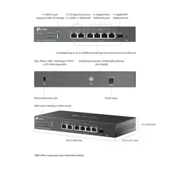 TP-LINK Omada Multi-Gigabit VPN Router 2x 2.5G WAN/LAN RJ45 Port 2x Gigabit SFP WAN/LAN Port 8x Gigabit WAN/LAN RJ45 Ports