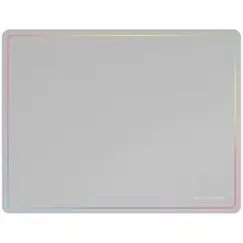 MARS GAMING MMP124 360X260MM GAMING MOUSEPAD RAINBOW LINE EDGE DESIGN NANO-TEXTILE & NON-SLIP NATURAL RUBBER BASE WHITE