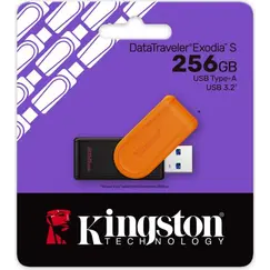 KINGSTON 256GB Portable USB 3.2 Gen 1 DataTraveler Exodia S Black/Orange