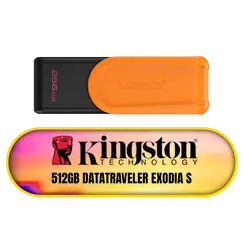 KINGSTON 512GB Portable USB 3.2 Gen 1 DataTraveler Exodia S Black/Yellow
