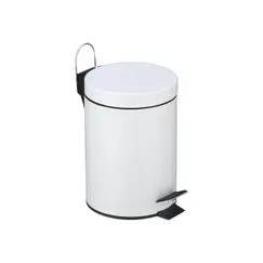 Contentor 05L Inox Revestido Branco com Pedal