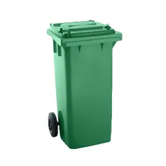 Contentor 120L Plástico 2 Rodas Verde Tampa Verde
