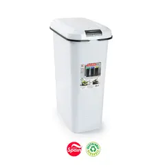 Contentor 25L Plástico Branco Tampa Branco
