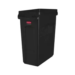 Contentor 60L Plástico Slim Jim c/Canais Vent s/Tampa Preto