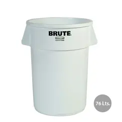 Contentor 76L Plástico Brute Redondo s/Tampa Branco