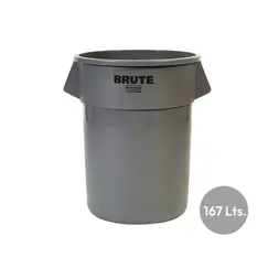 Contentor 167L Plástico Redondo Brute s/Tampa Cinza