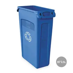 Contentor 87L Plástico Slim Jim s/Tampa c/Canais Vent Azul