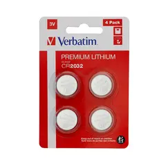 Pilhas CR2032 Lithium 3V 220mAh Verbatim 49533 4un