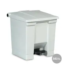 Contentor 30L Plástico Branco com Pedal