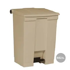 Contentor 60L Plástico Bege com Pedal