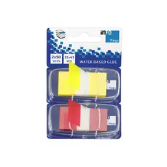 Separadores Film Adesivos 25x43mm Amarelo e Vermelho 50un