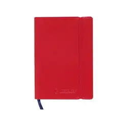 Bloco Notas Quadriculado 10x14cm Semi Pele Vermelho 120Fls
