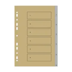 Separadores A4 Plástico Numerados (1 a 6) Roma 266 1un