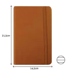 Bloco Notas Pautado 21,5x14,5cm Semi Pele Camel 116Fls