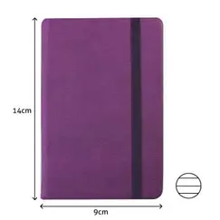 Bloco Notas Pautado 14x9cm Semi Pele Roxo 116Fls