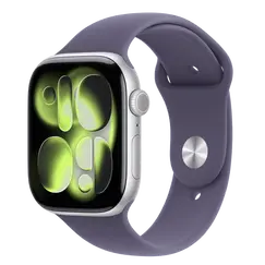 APPLE WATCH SERIES 11 GPS + CELLULAR 42MM SILVER ALUMINIUM CASE WITH PURPLE FOG SPORT BAND - S/M