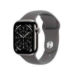 APPLE WATCH SERIES 11 GPS + CELLULAR 42MM NATURAL TITANIUM CASE WITH STONE GREY SPORT BAND - M/L
