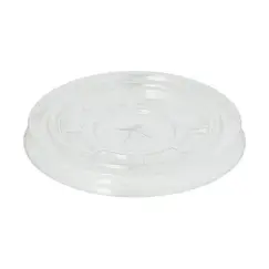 Tampa PET Redonda 9,5cm Transparente Rasa C/Orificio 50un