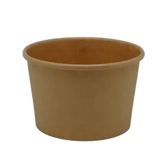 Embalagem Redonda Alimentar 240ml Cartão Kraft s/Tampa 25un