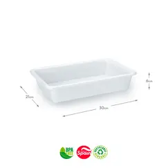 Tabuleiro Hotelaria 30x21x6cm 2L Branco