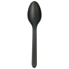 Colheres Sobremesa C-PLA Reutilizáveis 12,5cm Preto 100un