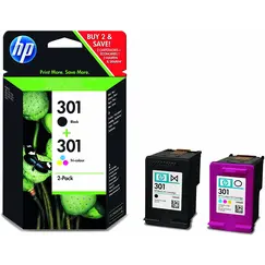 HP 301 Black / Tri-Color Original Ink Cartridge 2-Pack