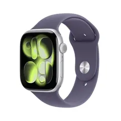 APPLE WATCH SERIES 11 GPS + CELLULAR 46MM SILVER ALUMINIUM CASE WITH PURPLE FOG SPORT BAND - S/M