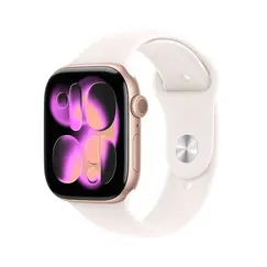 APPLE WATCH SERIES 11 GPS 46MM ROSE GOLD ALUMINIUM CASE WITH LIGHT BLUSH SPORT BAND - M/L