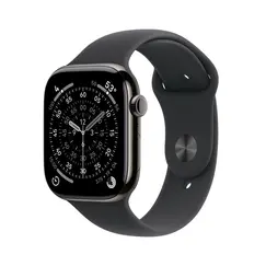 APPLE WATCH SERIES 11 GPS + CELLULAR 42MM SLATE TITANIUM CASE WITH BLACK SPORT BAND - S/M